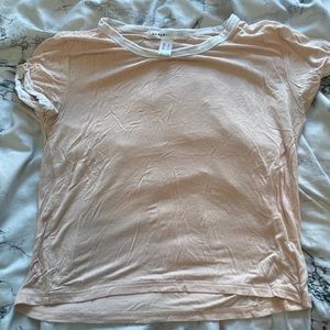 pink with white egde t shirt